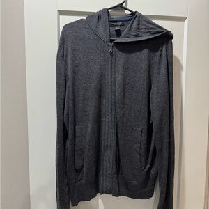 Banana Republic Men's Charcoal Zip-Up Sweater